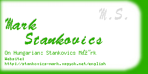 mark stankovics business card